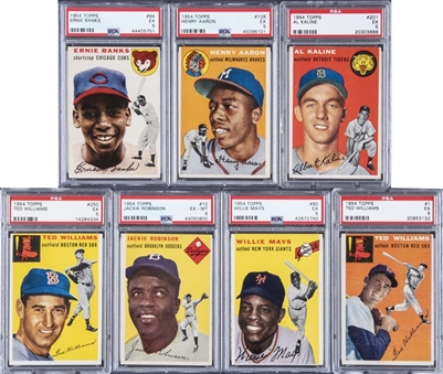 1954 Topps Complete Set (250) - Including Graded Williams, Robinson, Mays, Berra and More!